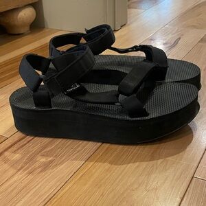 Black Platform Teva Sandals